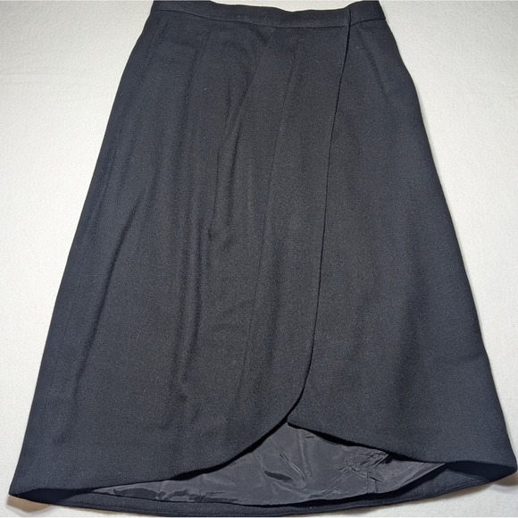 Anne Klein Dresses & Skirts - Anne Klein II Vintage Black 100% Wool Midi Skirt USA Made Size 6